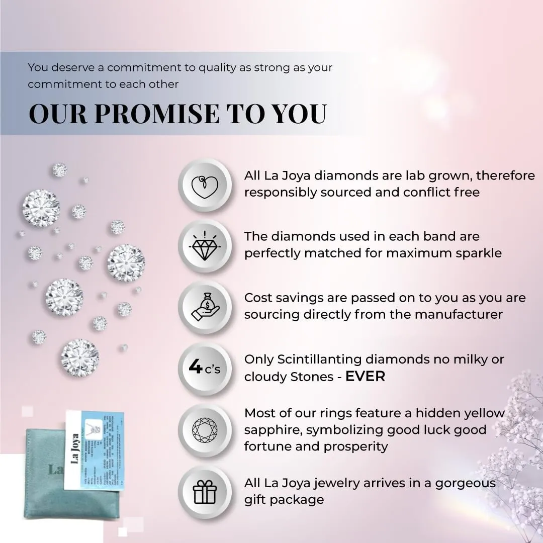 La Joya 1/6-1/4 CT TW Certified Vintage Inspire Lab Grown Diamond Ring Bands | Solid 10k White Gold Milgrain Diamond Wedding Band Ring | Sparkling GH VS/SI Diamond Ring for Women