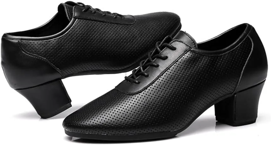 Ladies Ballroom Dance Shoes, Lace Up Practice Performence Shoes Rubber Sole 1Inchs Heel Salsa Dance Shoes