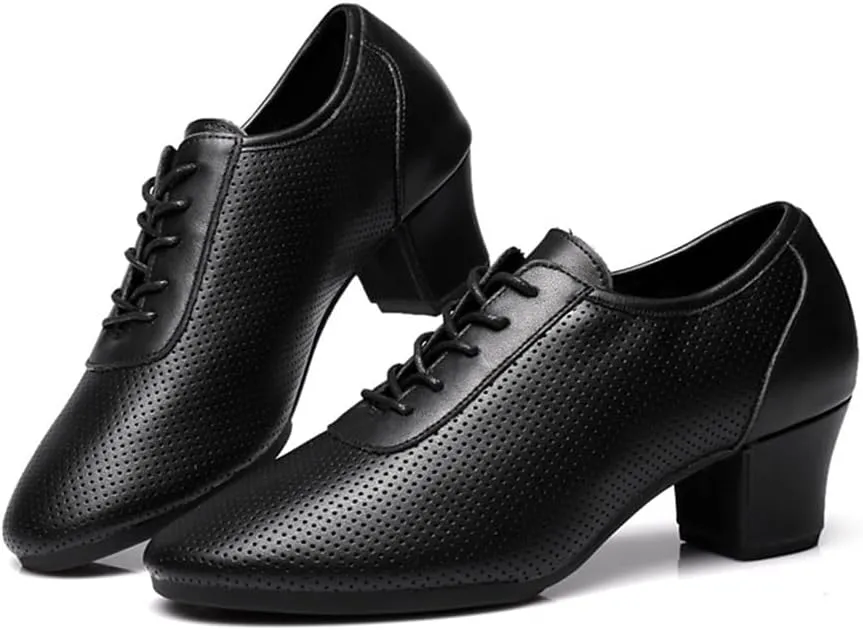 Ladies Ballroom Dance Shoes, Lace Up Practice Performence Shoes Rubber Sole 1Inchs Heel Salsa Dance Shoes