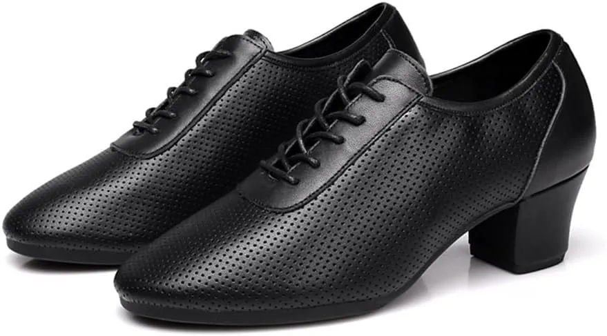 Ladies Ballroom Dance Shoes, Lace Up Practice Performence Shoes Rubber Sole 1Inchs Heel Salsa Dance Shoes