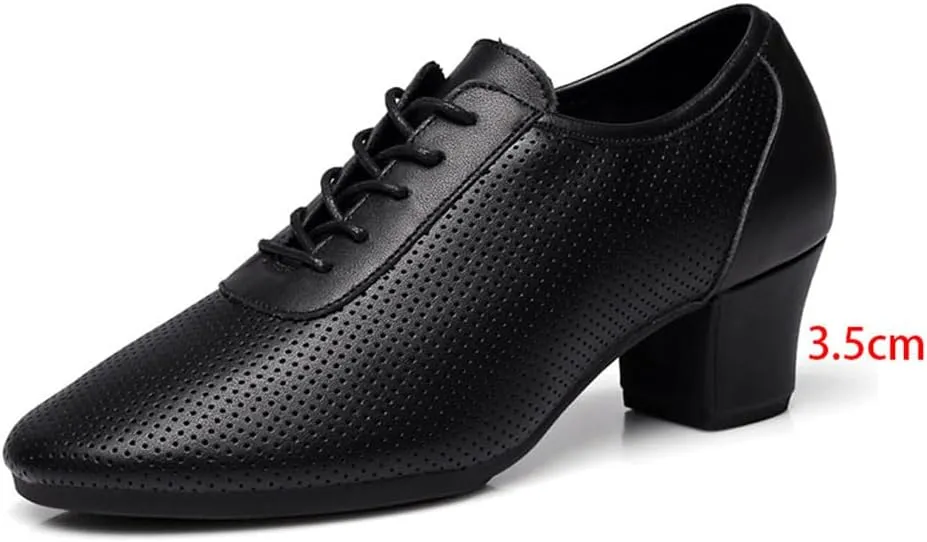 Ladies Ballroom Dance Shoes, Lace Up Practice Performence Shoes Rubber Sole 1Inchs Heel Salsa Dance Shoes