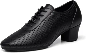 Ladies Ballroom Dance Shoes, Lace Up Practice Performence Shoes Rubber Sole 1Inchs Heel Salsa Dance Shoes