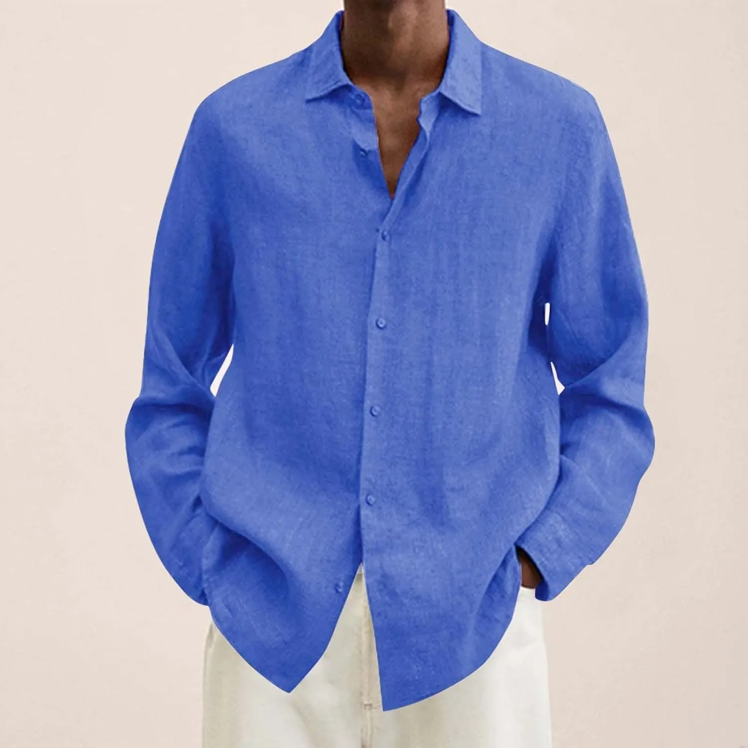LCMTWX Long Sleeve Shirt Men Casual Plus Size Loose Shirt Mens Turn Down Collar Long Sleeve Shirt Men's Long Sleeve Shirts
