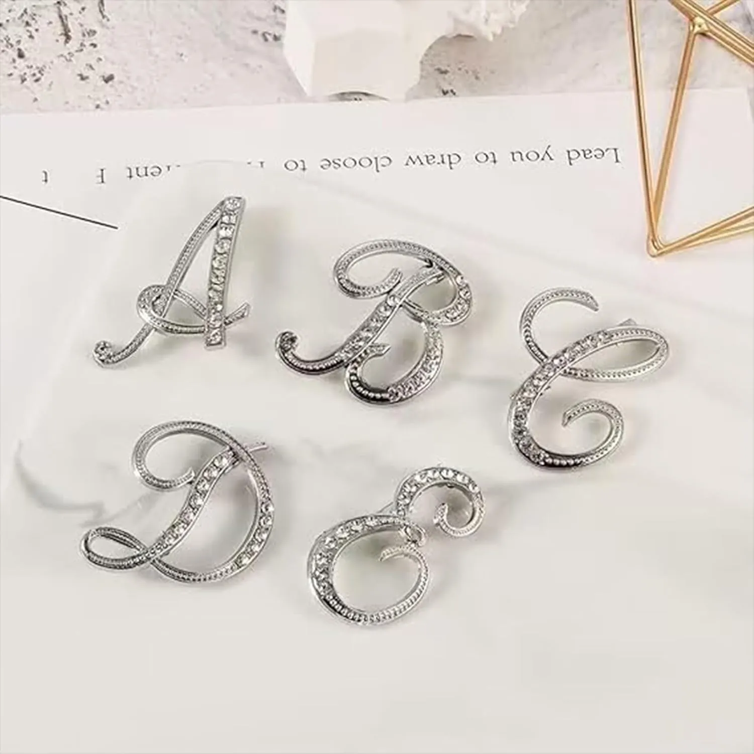 Letter Brooch Pins Initial Rhinestone Brooches and Pins for Women Charms Crafts Jewelry Christmas Stockings Stuffers