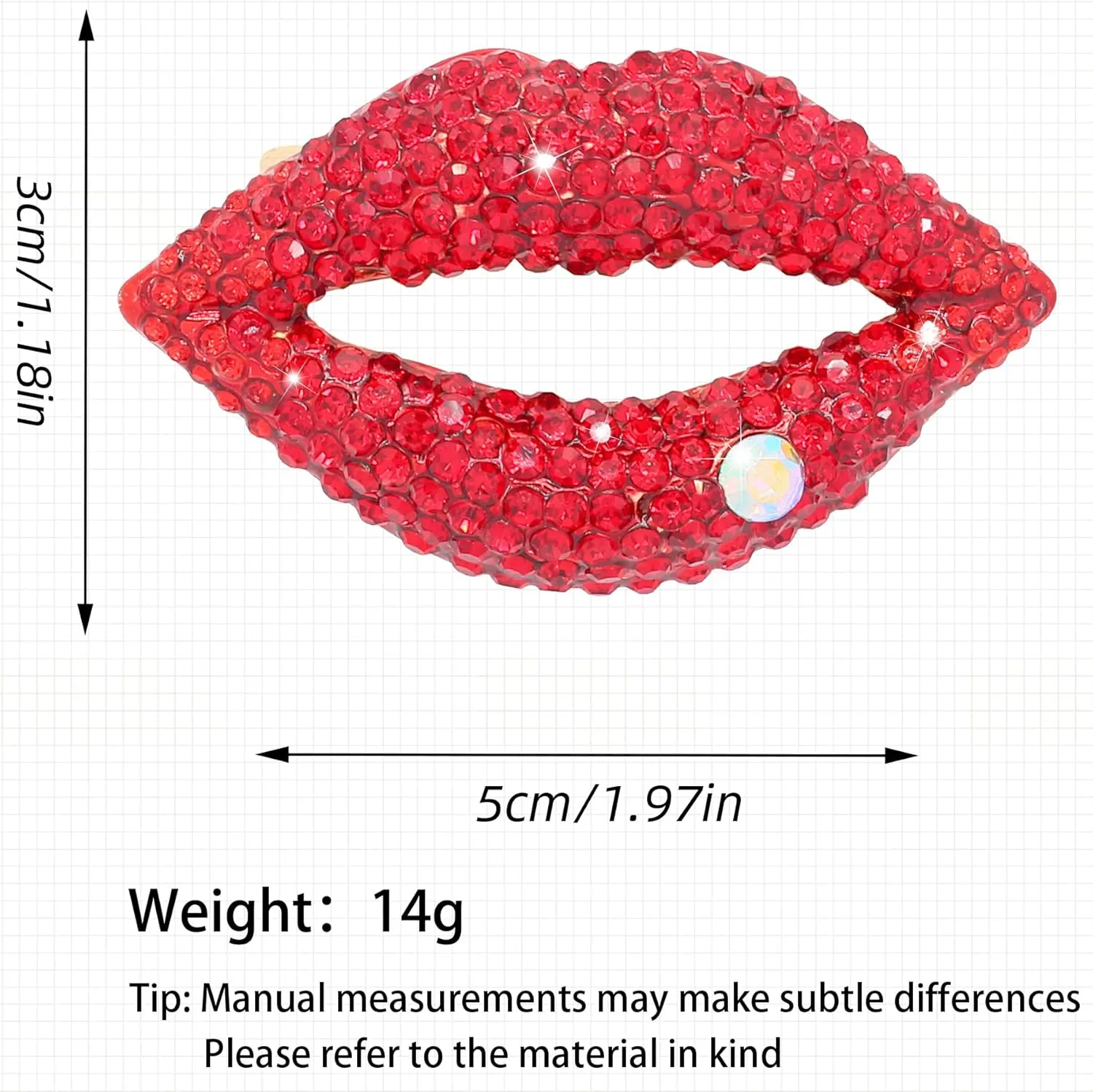 Lips Shape Rhinestone Brooches Sexy Elegant Red Pin Brooch for Women Gifts