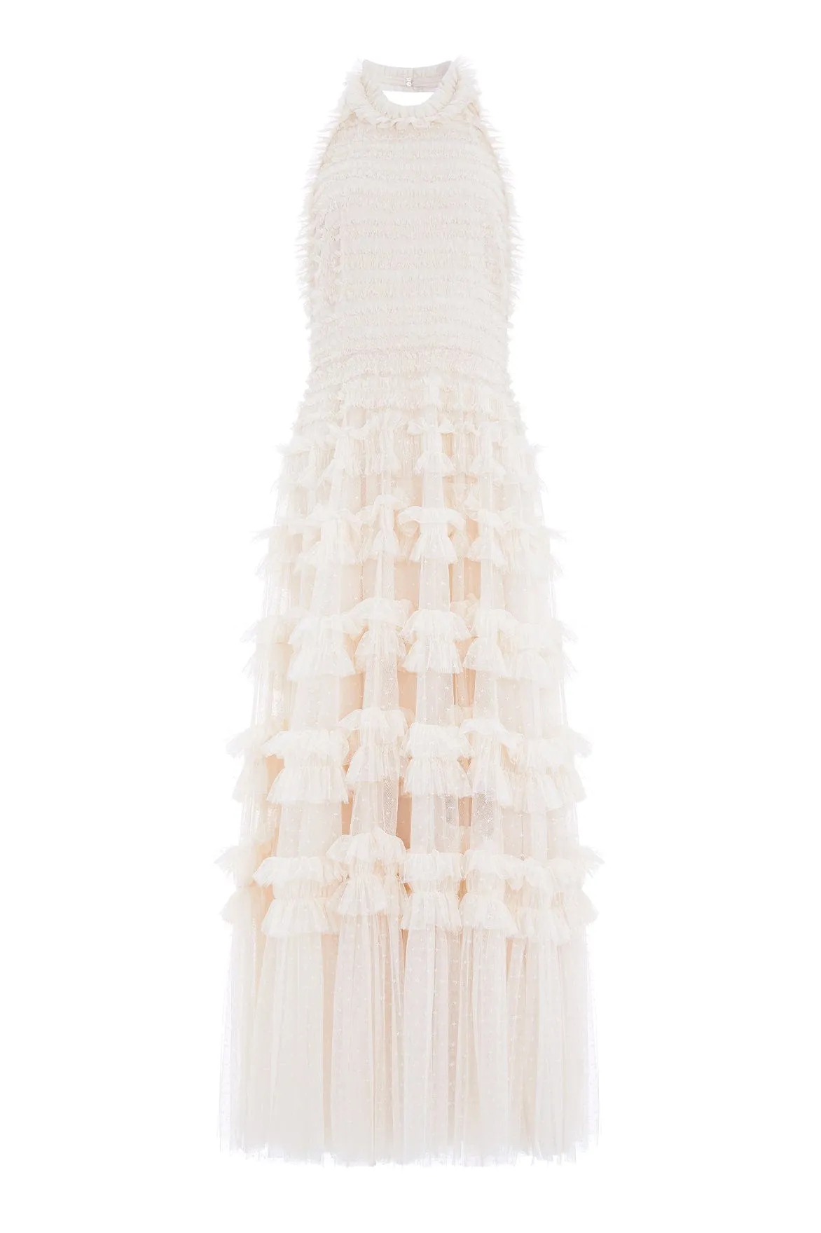 Lisette Ruffle Halter Neck Gown