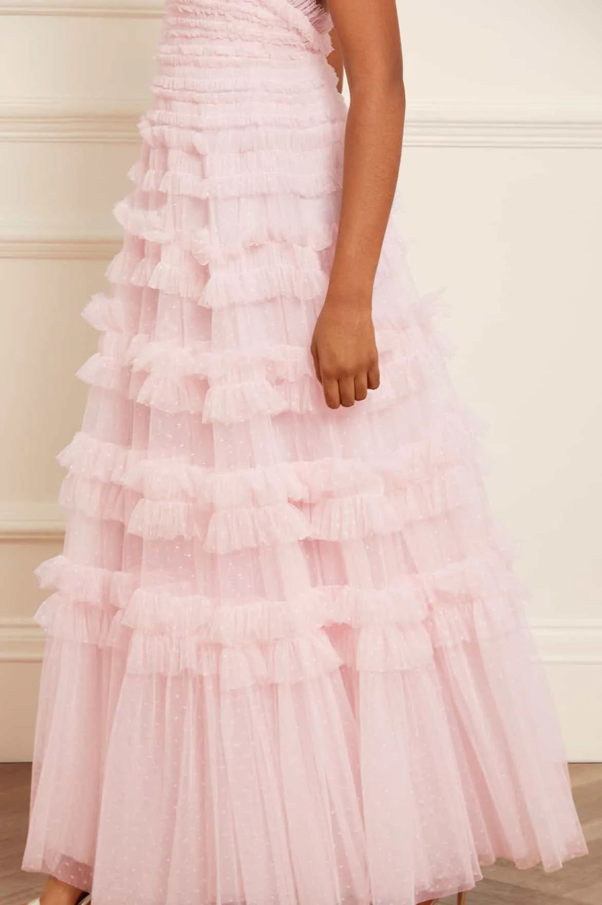 Lisette Ruffle Halter Neck Gown