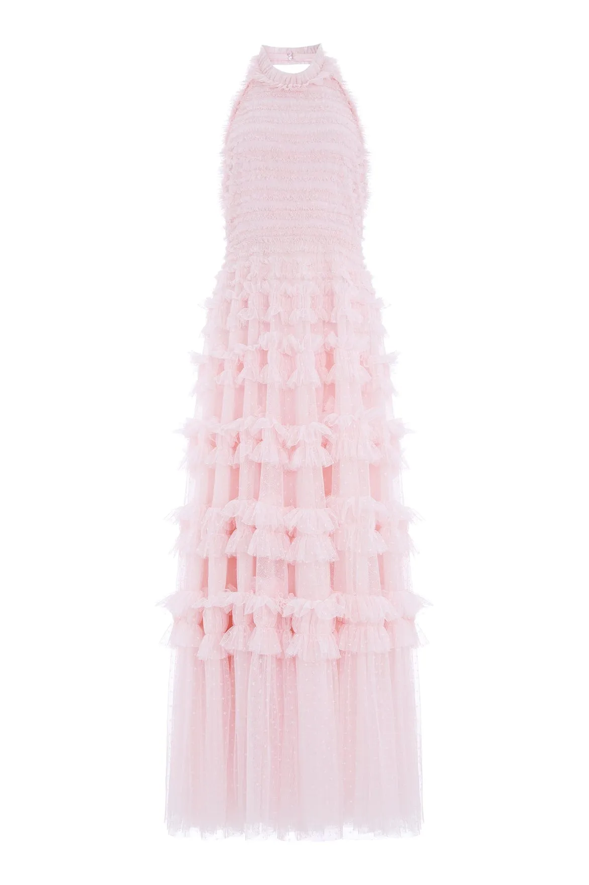 Lisette Ruffle Halter Neck Gown