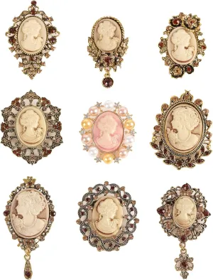 Lucky Monet Assorted Rhinestone Crystal Brooches Set Alloy Vintage Butterfly Gold Silver Brooch Pins for Wedding Bouquet Party Gift Craft DIY Lot 12pcs/24Pcs/6Pcs/9Pcs/4Pcs