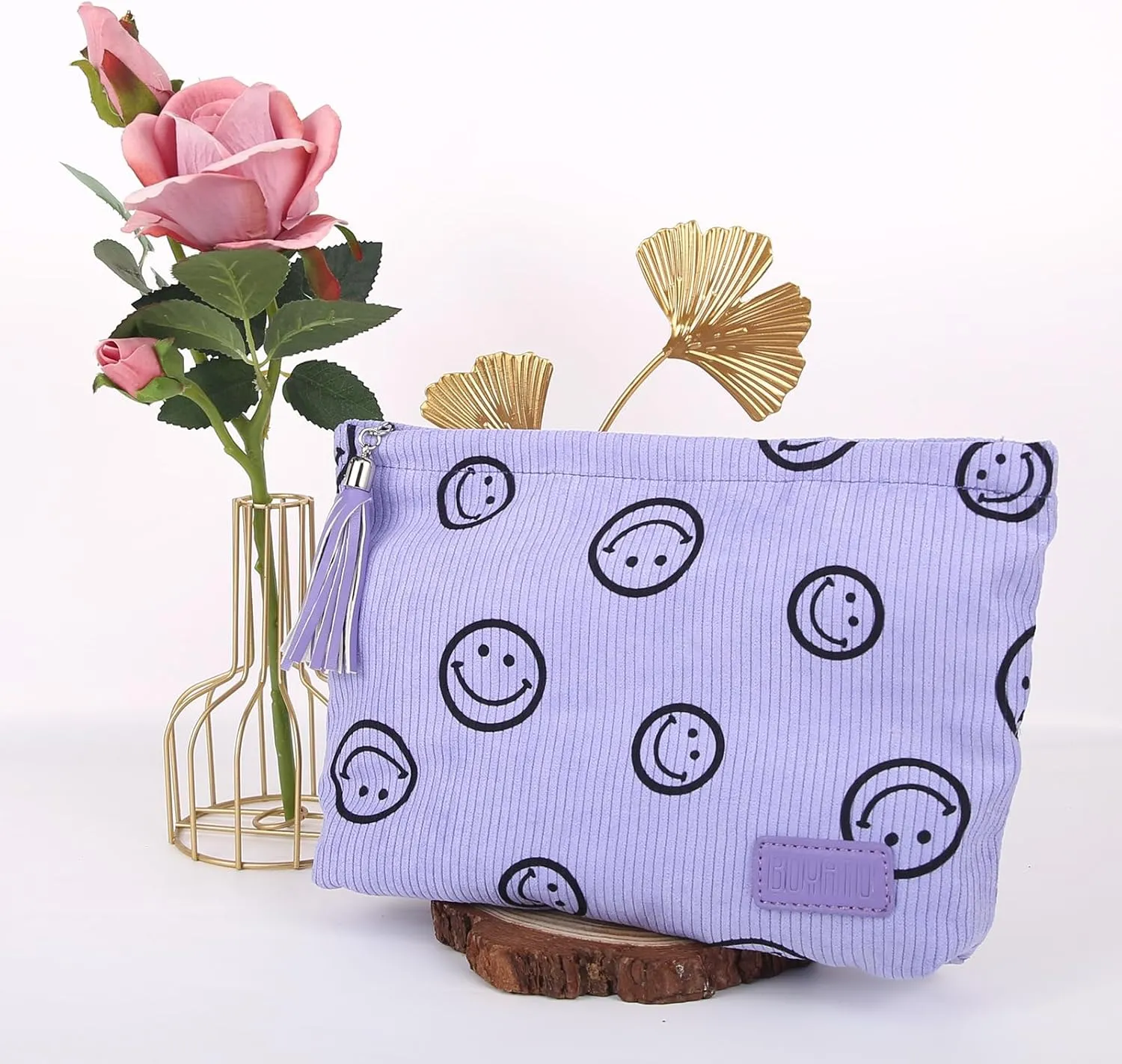Makeup Bag Small Cosmetic Pouch: Cosmetic Bag for Purse - Cute Make up Bags with Tassel - Gifts for Teen Girl (02-Purple)