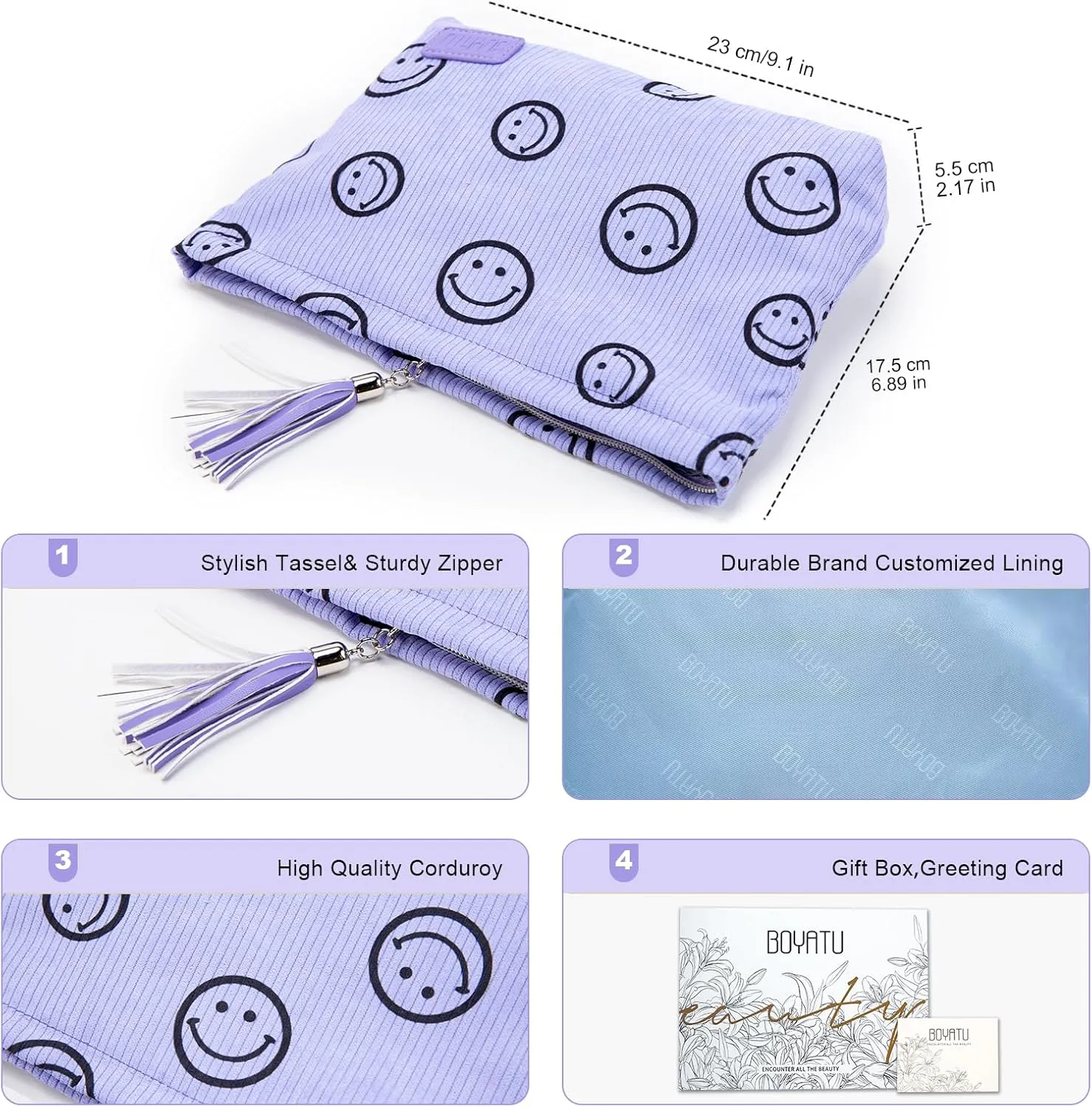 Makeup Bag Small Cosmetic Pouch: Cosmetic Bag for Purse - Cute Make up Bags with Tassel - Gifts for Teen Girl (02-Purple)