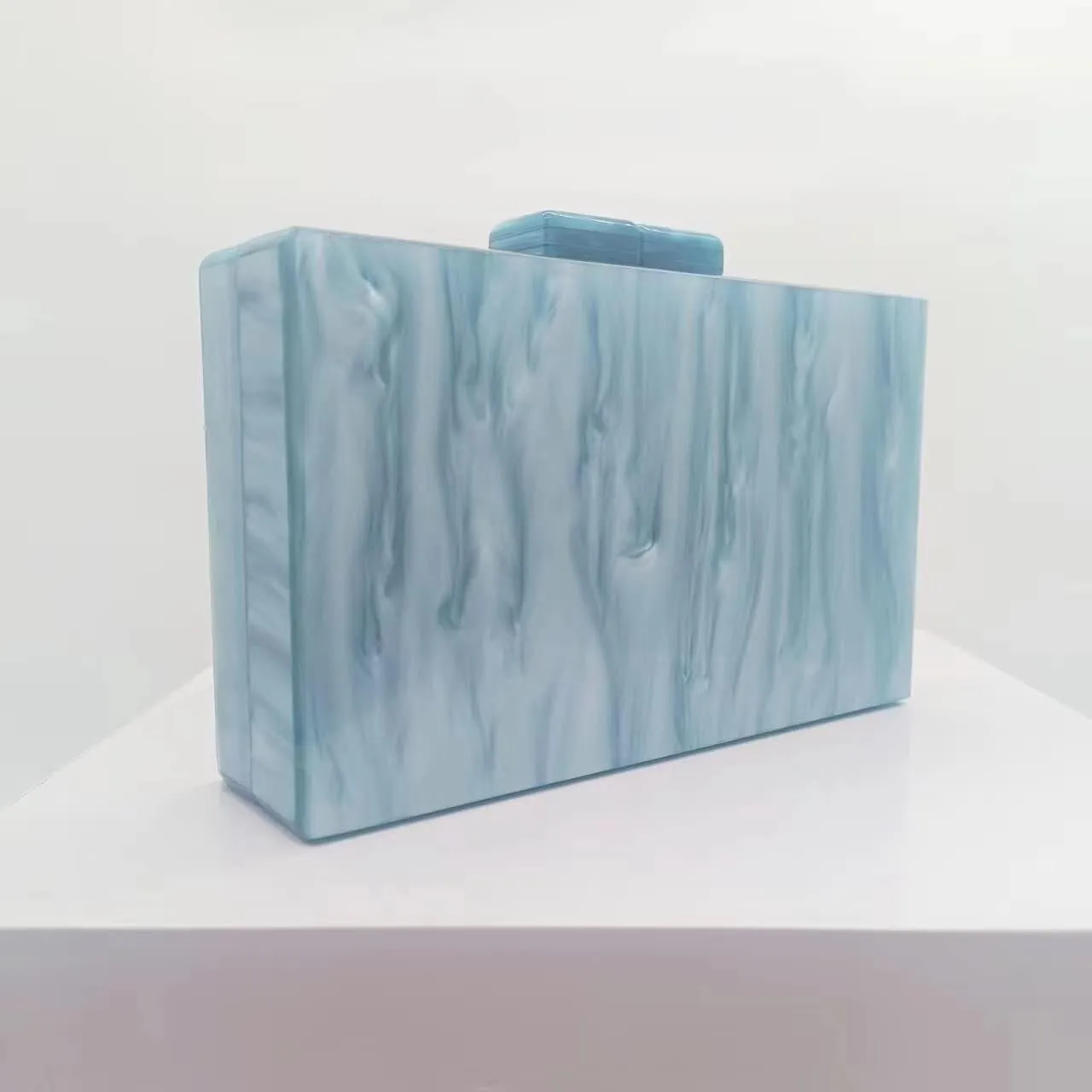 Marbling Box Crossbody Handbag Prom Party Wedding for Lady Women's Acrylic Evening Square Shoulder Clutch Purse