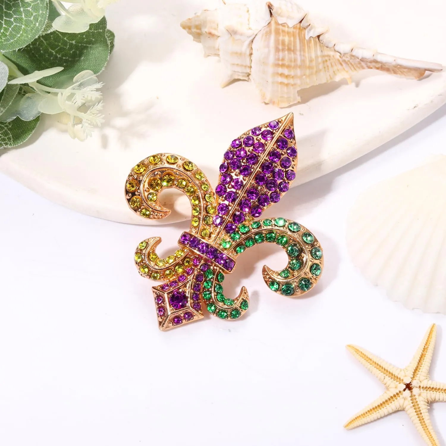Mardi Gras Brooches Pin for Women Girls Rhinestone Mask Fleur De Lis Brooch Glitter Jester Pins Fat Tuesday Carnial Parade Holiday Brooches Jewelry