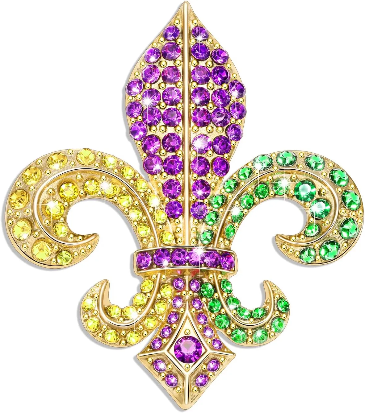 Mardi Gras Brooches Pin for Women Girls Rhinestone Mask Fleur De Lis Brooch Glitter Jester Pins Fat Tuesday Carnial Parade Holiday Brooches Jewelry