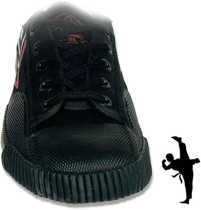 Martial Arts Shoes Low Top Canvas Shoes for Parkour Kung Fu, Rubber Sole Fashion Sneakers for Indoor/Outdoor Activities