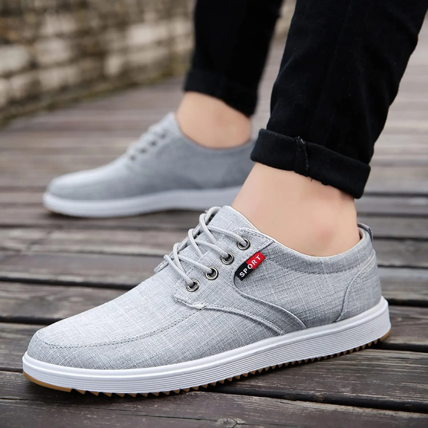 Men Shoes Fashion Canvas Shoes High Soled Men Canvas Sports Casual for Mens Go Walk 5 Qualify Sneaker