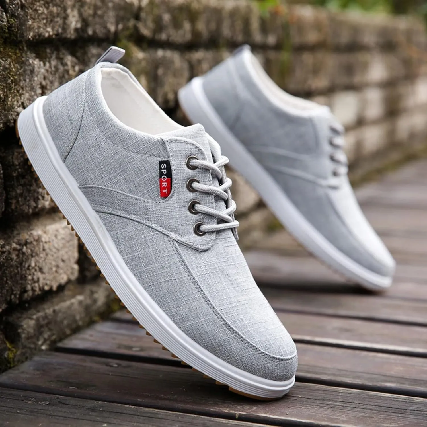 Men Shoes Fashion Canvas Shoes High Soled Men Canvas Sports Casual for Mens Go Walk 5 Qualify Sneaker