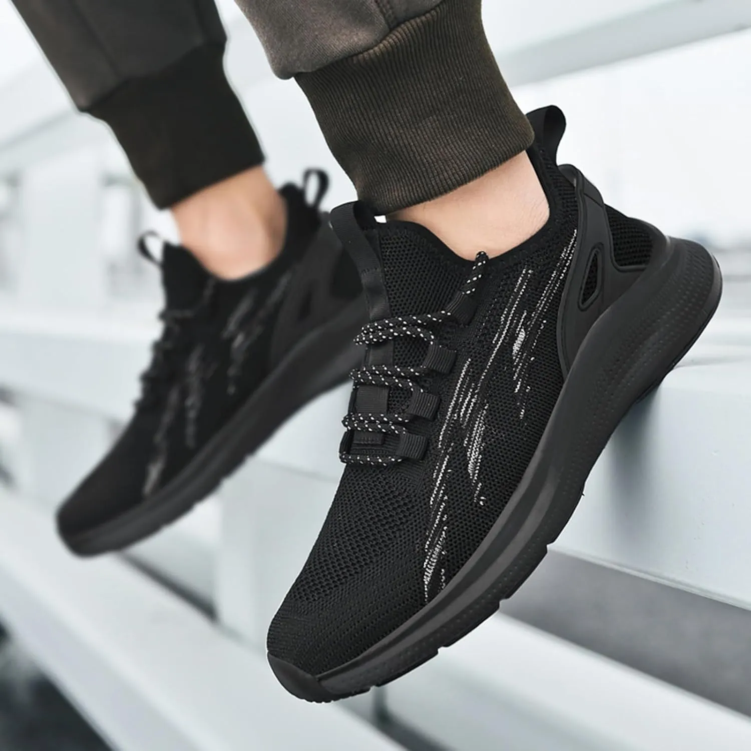 Men's Athletic Running Shoes Lightweight Mesh Jogging Walking Shoes Workout Trail Sneakers Shoes for Men