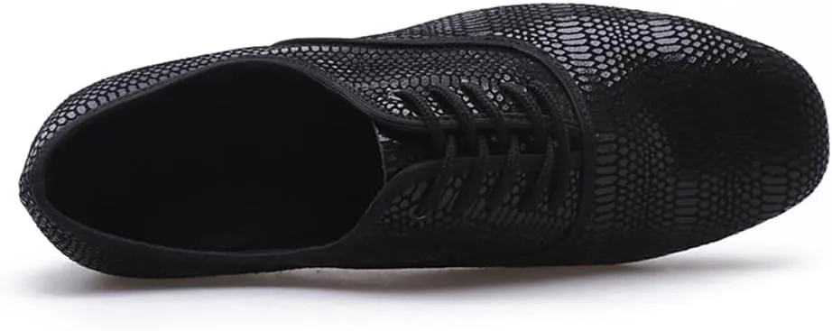 Men's Ballroom Dance Shoes, Leather Dancing Shoes Suede Sole Salsa Latin Tango Practice Shoe for Male