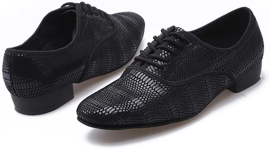 Men's Ballroom Dance Shoes, Leather Dancing Shoes Suede Sole Salsa Latin Tango Practice Shoe for Male