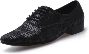 Men's Ballroom Dance Shoes, Leather Dancing Shoes Suede Sole Salsa Latin Tango Practice Shoe for Male