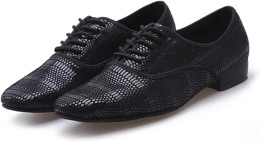 Men's Ballroom Dance Shoes, Leather Dancing Shoes Suede Sole Salsa Latin Tango Practice Shoe for Male
