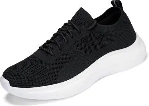 Men's Breathable Walking Shoes for Men Sneakers Lightweight Jogging Running Shoes Workout Sport Tennis Athletic Work Shoes for Women White Black White Men Size 7 /Women Size 8.5