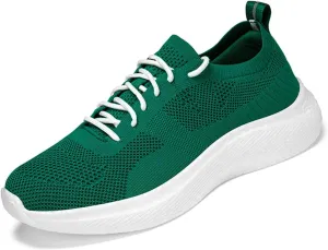 Men's Breathable Walking Shoes for Men Sneakers Lightweight Running Shoes Workout Sport Tennis Athletic Work Shoes for Women White Green Men Size 6 /Women Size 7.5