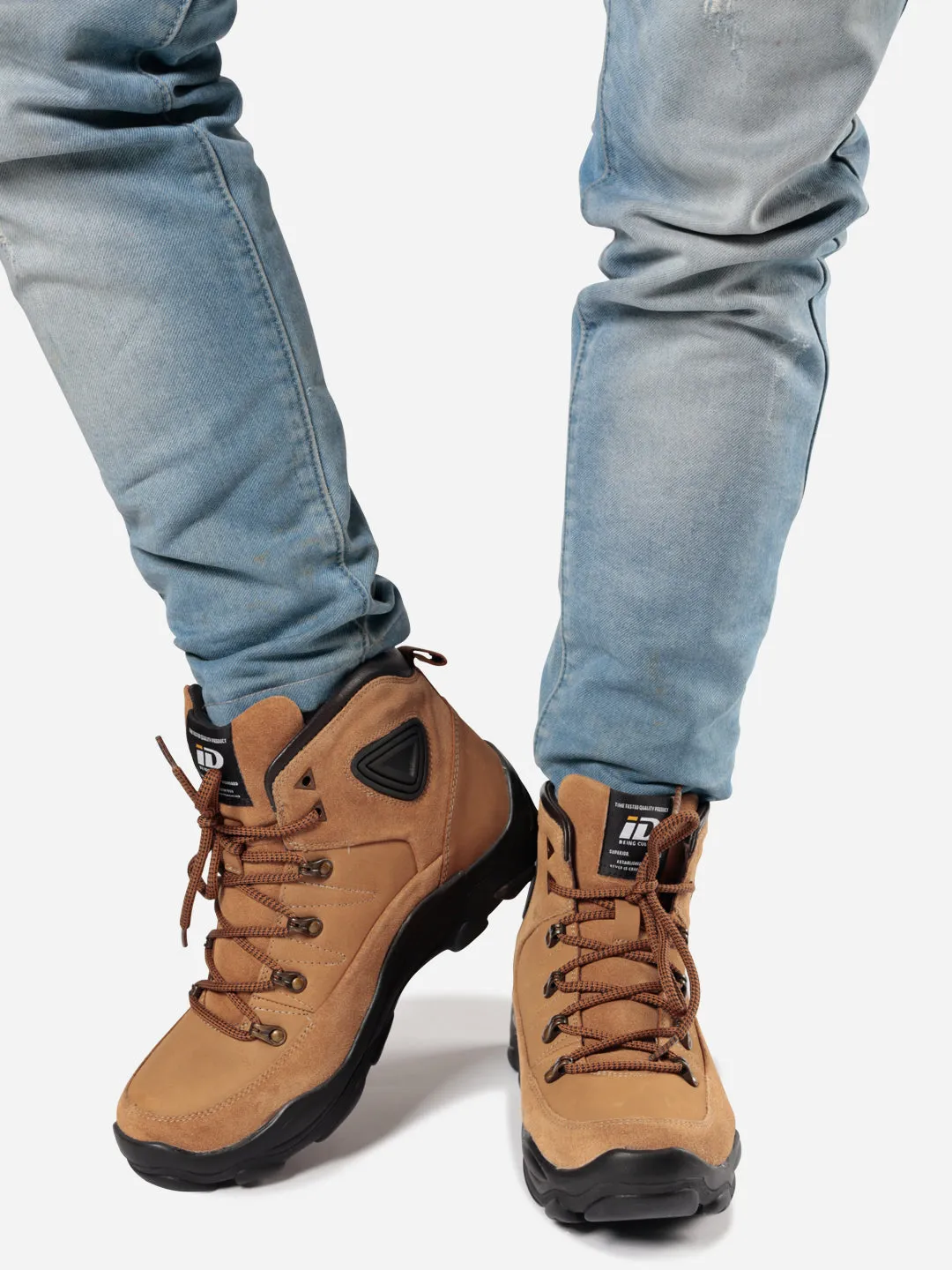 Men's Camel High Ankle Outdoor Boot (ID1093)