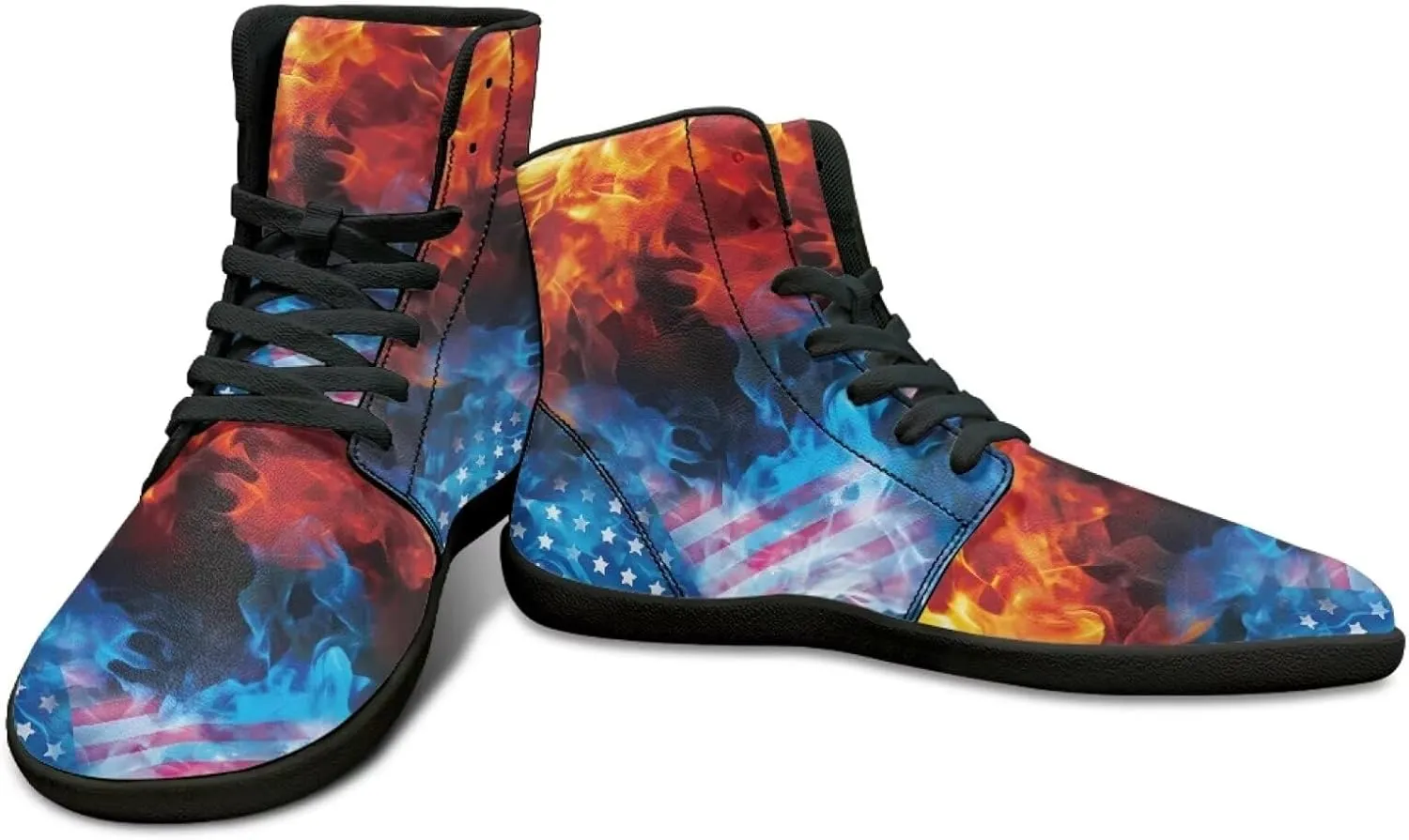 Mens High Top Shoes Wide Toe Box Barefoot Shoe Lace Up Non-Slip Outdoor Walking Sneakers with Zero Drop Sole