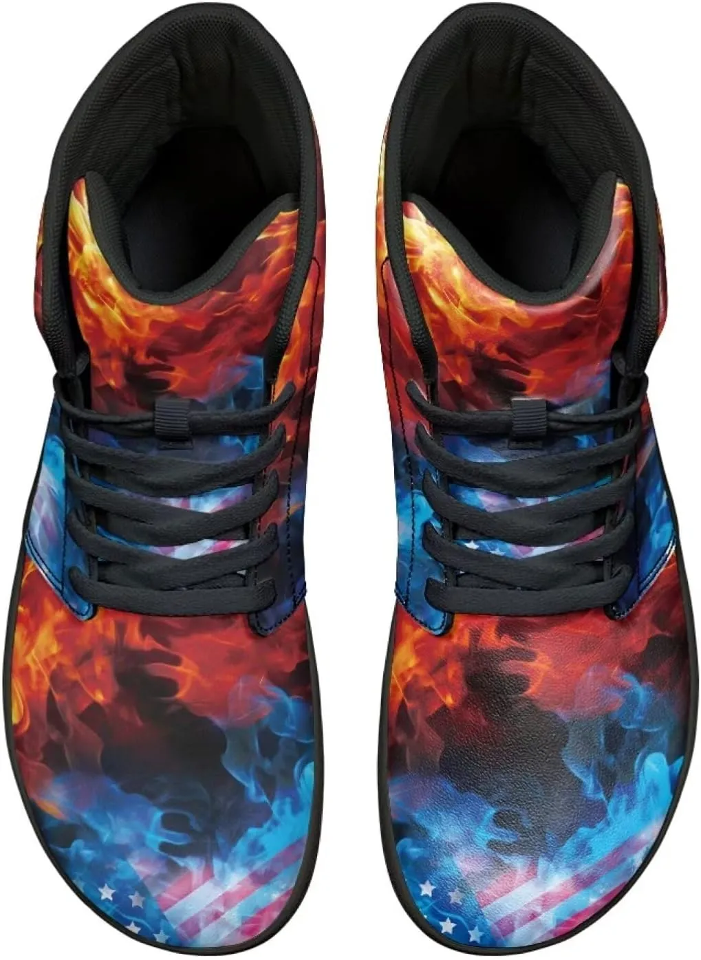 Mens High Top Shoes Wide Toe Box Barefoot Shoe Lace Up Non-Slip Outdoor Walking Sneakers with Zero Drop Sole
