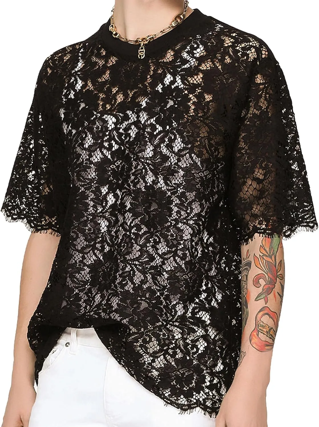 Mens Mesh Sheer Tee Top See Through Transparent Tops Novelty Muscle Party T-Shirts Fishnest Glitter Disco Shirt Blouse