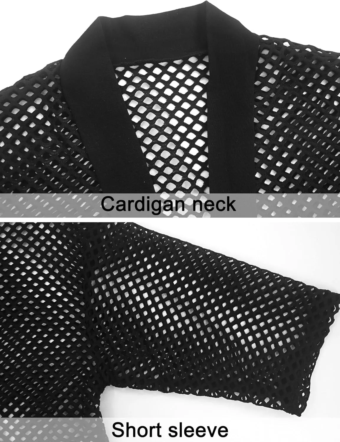 Mens Mesh Sheer Tee Top See Through Transparent Tops Novelty Muscle Party T-Shirts Fishnest Glitter Disco Shirt Blouse