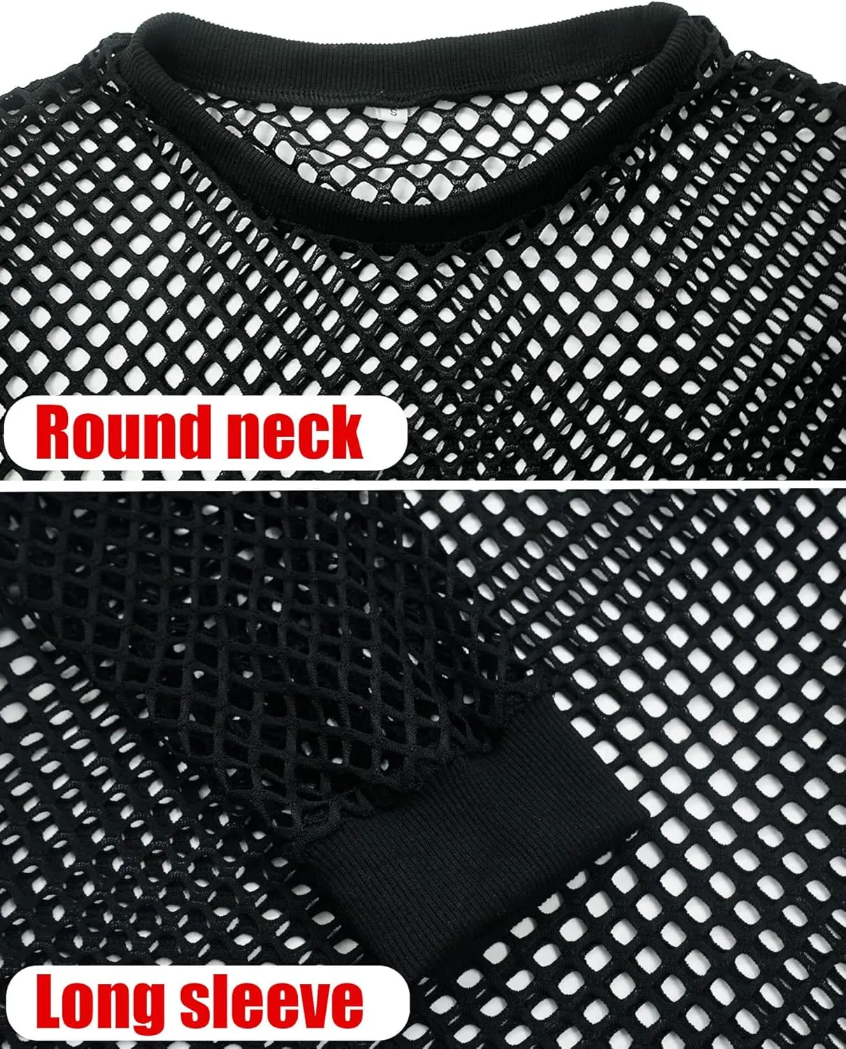 Mens Mesh Sheer Tee Top See Through Transparent Tops Novelty Muscle Party T-Shirts Fishnest Glitter Disco Shirt Blouse