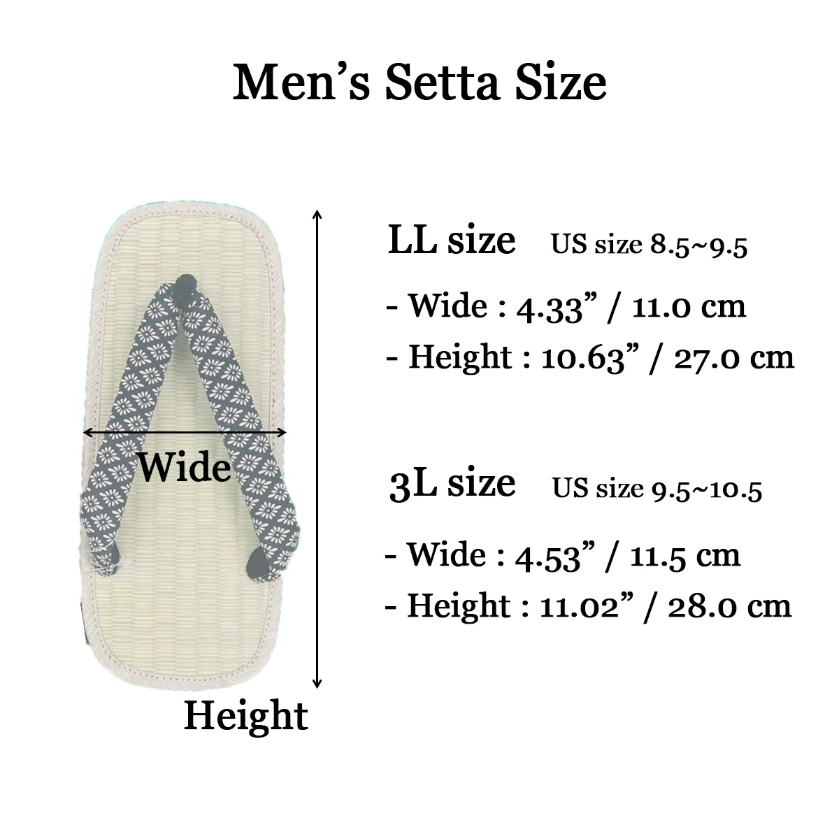 Men's Tatami setta sandals : Flex-leaf pattern