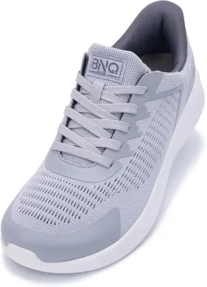 Men's Wide Toe Box Minimalist Walking Shoes | Zero Drop Slip On Tennis Sneakers | Comfortable Arch Support Shoes for Bunions Flat Feet Heel Pain Relief Grey US 10.5