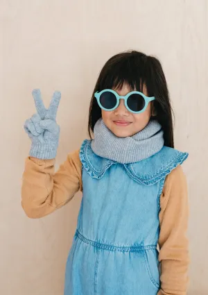 Merino Wool Kids Neck Warmer in Light Grey Melange