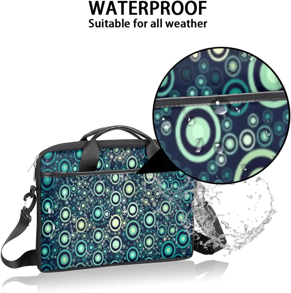 Music Note Red Love Heart Laptop Shoulder Messenger Bag Waterproof Laptop Briefcase with Handle and Padded Strap Case Sleeve