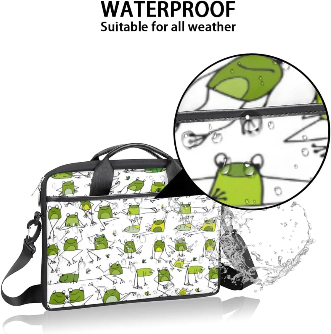 Music Note Red Love Heart Laptop Shoulder Messenger Bag Waterproof Laptop Briefcase with Handle and Padded Strap Case Sleeve