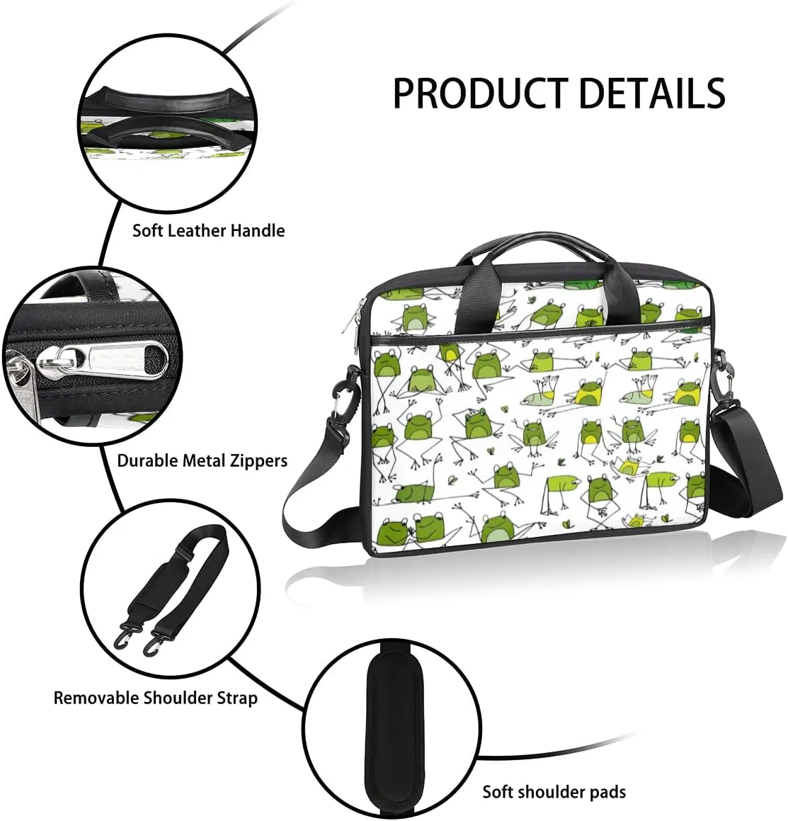 Music Note Red Love Heart Laptop Shoulder Messenger Bag Waterproof Laptop Briefcase with Handle and Padded Strap Case Sleeve