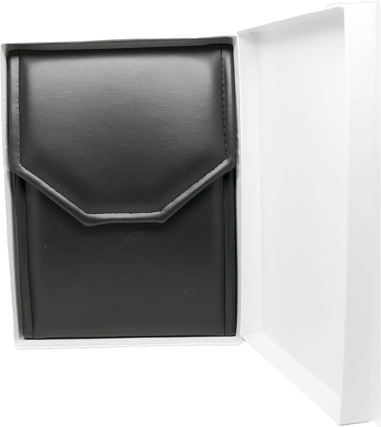 Novel Box Necklace Display Pearl Folder 8x6 inch Large Travel Jewelry Case - Wedding Jewelry Storage Holder with Smooth Finish - Jewelry Organizer Necklace Box - Black/White Stitched
