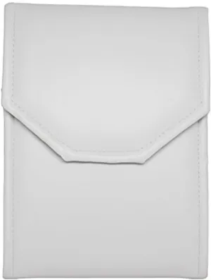 Novel Box Necklace Display Pearl Folder 8x6 inch Large Travel Jewelry Case - Wedding Jewelry Storage Holder with Smooth Finish - Jewelry Organizer Necklace Box - White/White Stitched