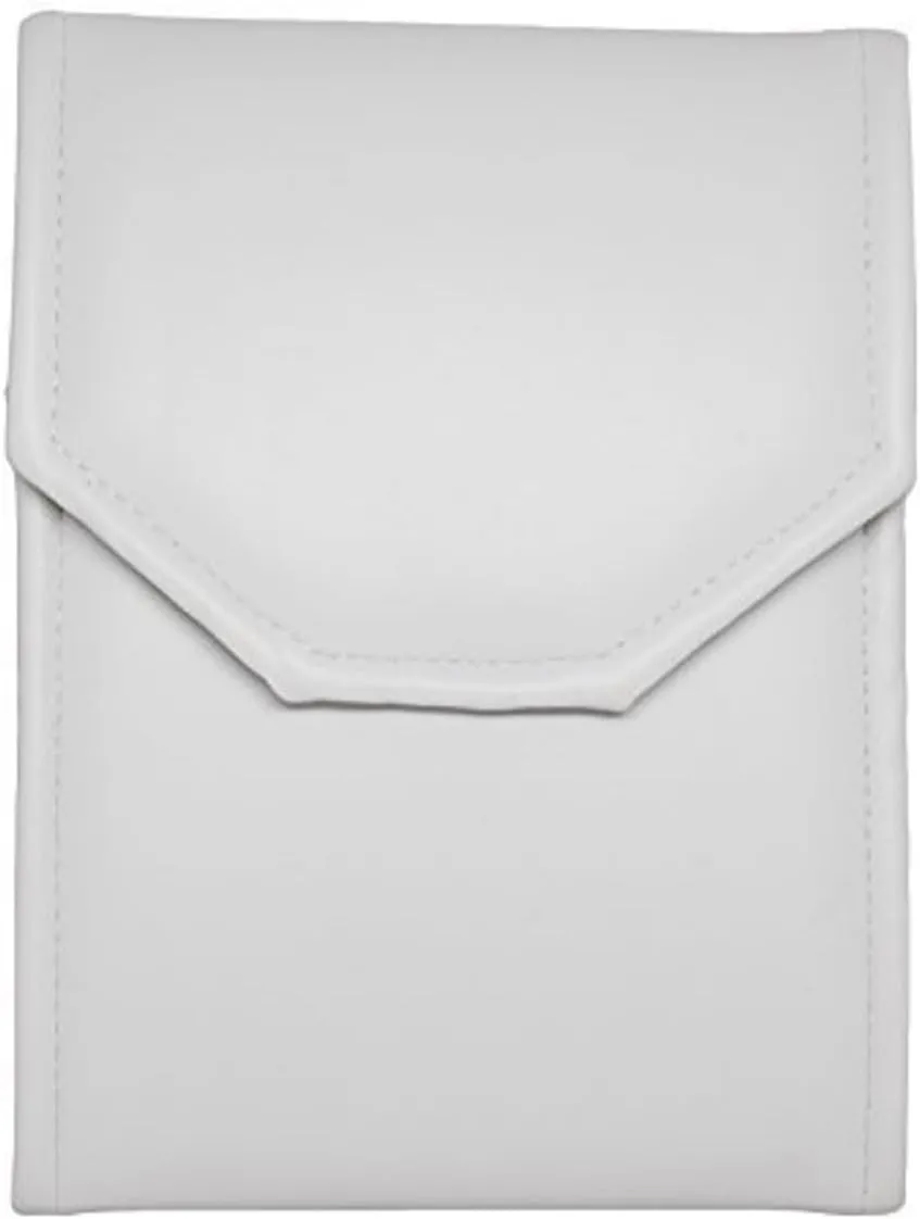 Novel Box Necklace Display Pearl Folder 8x6 inch Large Travel Jewelry Case - Wedding Jewelry Storage Holder with Smooth Finish - Jewelry Organizer Necklace Box - White/White Stitched