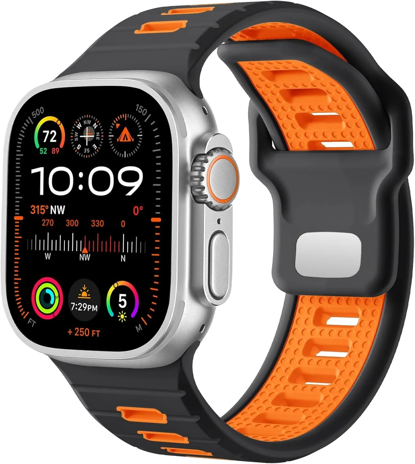 Odbeai Sport Band Compatible with Apple Watch Ultra 2/Ultra Band,Compatible with Apple Watch Bands for Men 49mm 46mm 45mm 44mm 42mm,Waterproof Silicone Strap for iWatch Bands All Series SE 10 9 8-1