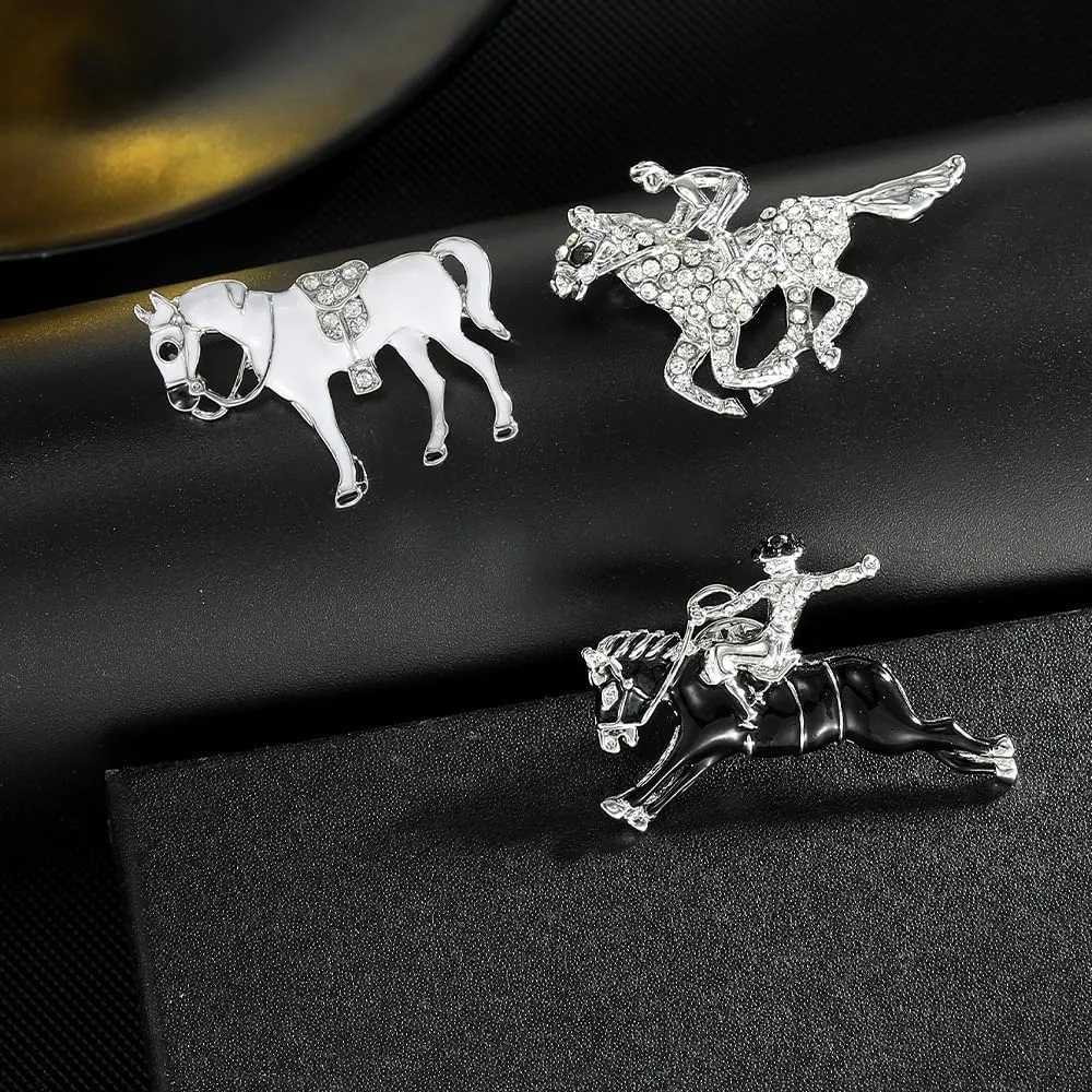 ONLYJUMP Gold Derby Horse Racing Brooch For Women Rhinestone Horse Brooch Kentucky Western Cowgirl Pin Jewelry Suit Lapel Pin - Kentucky Bourbon Clothing Accessory
