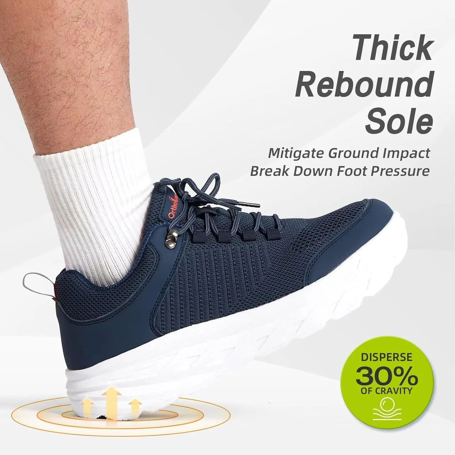 OrthoComfoot Men's Orthopedic Comfortable Diabetic Wide Shoes: Wide Toe Box Arch Support Plantar Fasciitis Sports Sneakers,Fashion Casual Hammer Toes Shoes for Foot and Heel Pain Relief