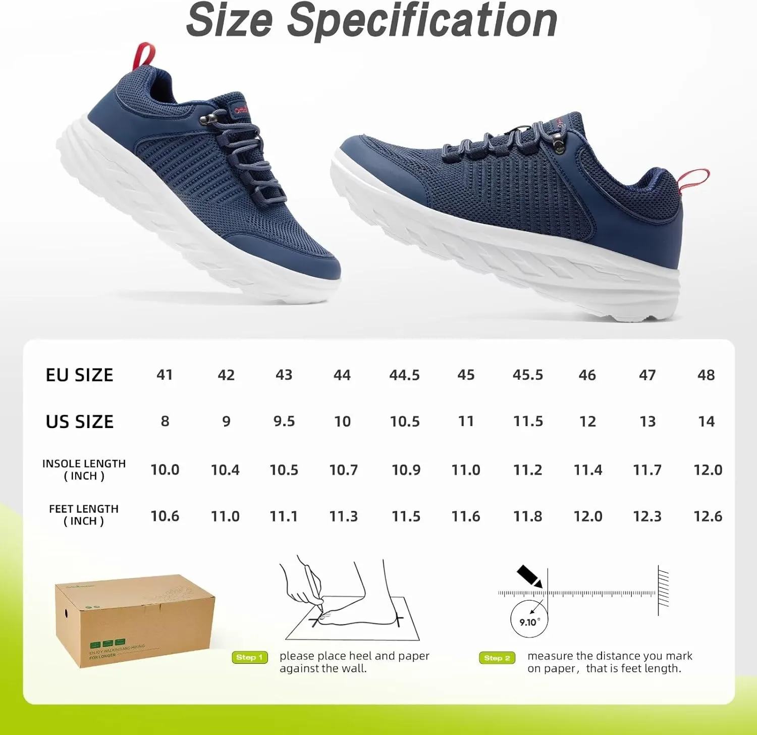 OrthoComfoot Men's Orthopedic Comfortable Diabetic Wide Shoes: Wide Toe Box Arch Support Plantar Fasciitis Sports Sneakers,Fashion Casual Hammer Toes Shoes for Foot and Heel Pain Relief
