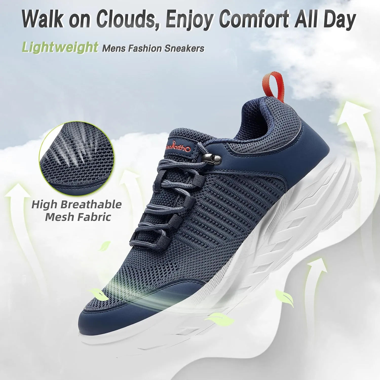 OrthoComfoot Men's Orthopedic Comfortable Diabetic Wide Shoes: Wide Toe Box Arch Support Plantar Fasciitis Sports Sneakers,Fashion Casual Hammer Toes Shoes for Foot and Heel Pain Relief