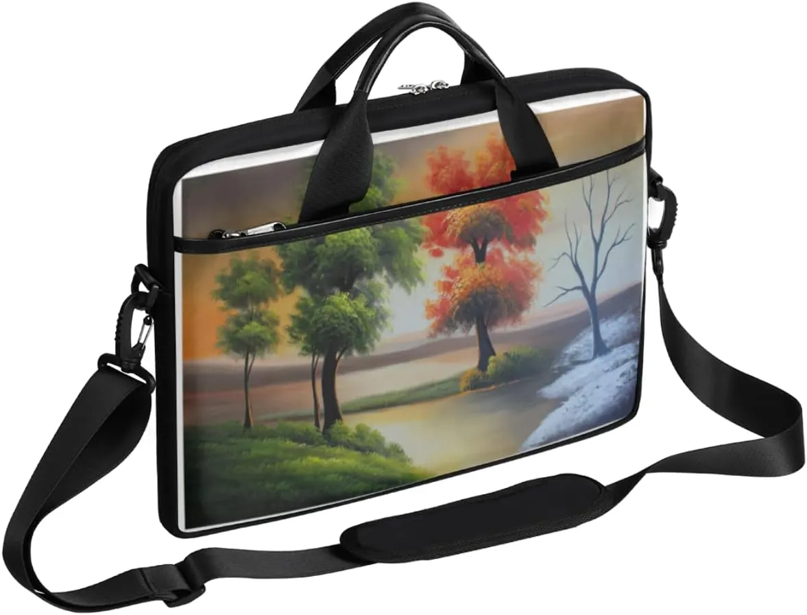 Palm Leaves Tropical Sea Beach Laptop Shoulder Messenger Bag Waterproof Laptop Briefcase Case Sleeve