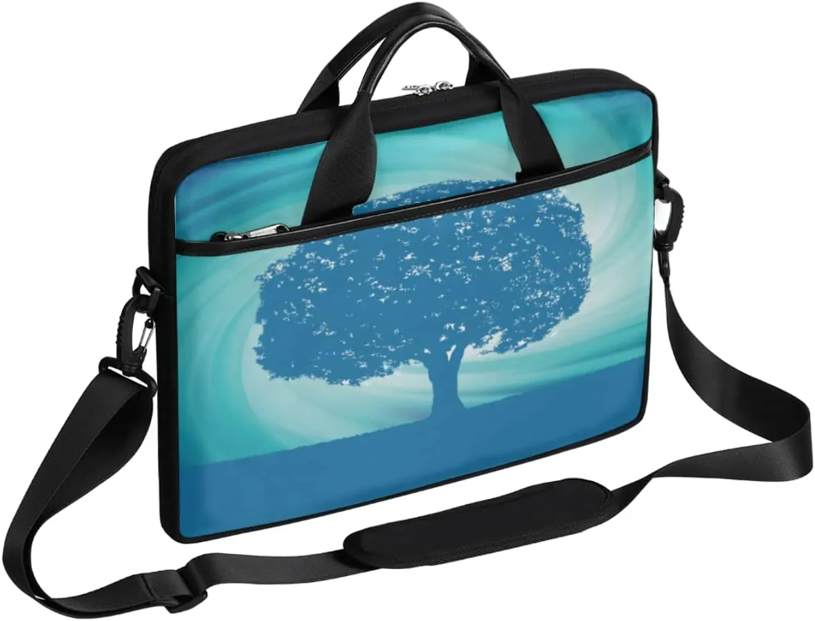 Palm Leaves Tropical Sea Beach Laptop Shoulder Messenger Bag Waterproof Laptop Briefcase Case Sleeve